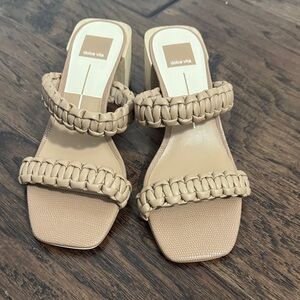Dolce Vita Beige Braided Heeled Sandals